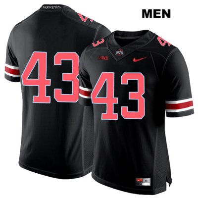 Men's NCAA Ohio State Buckeyes Ryan Batsch #43 College Stitched No Name Authentic Nike Red Number Black Football Jersey FW20U18RO